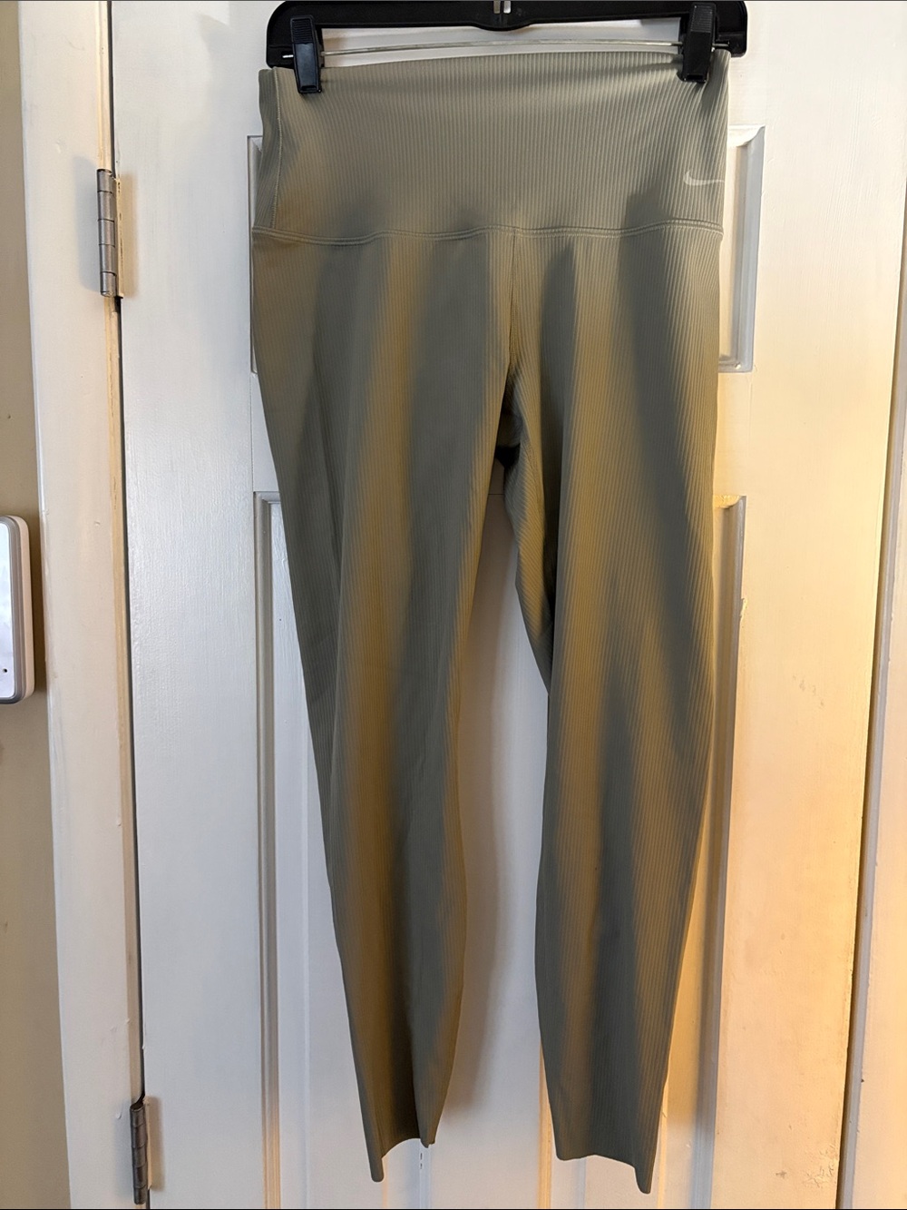 Nike Olive Ribbed High-Waist Track Leggings